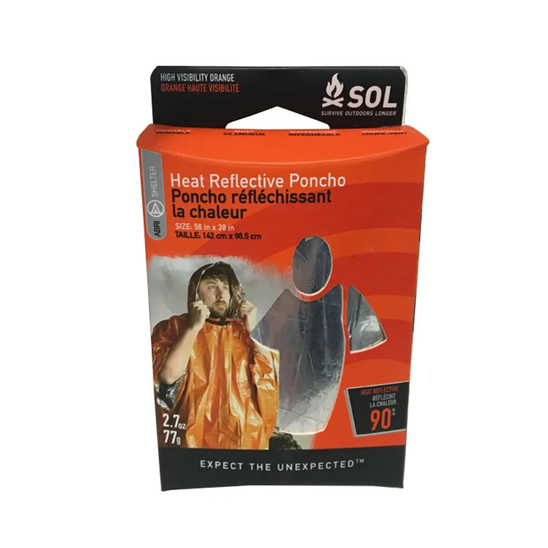 美國 SOL Heat Reflective Poncho	防水保暖斗篷雨衣