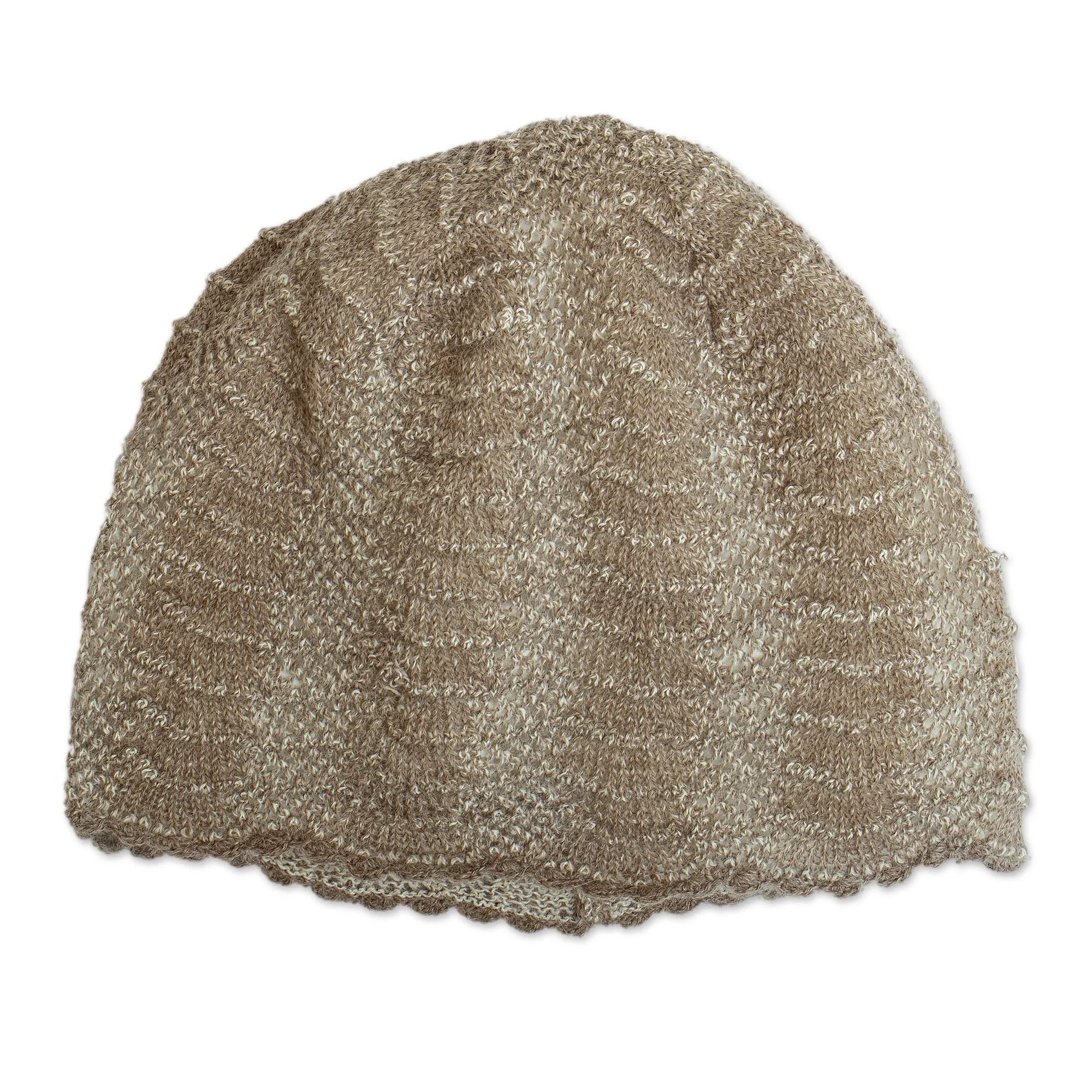 100% Baby Alpaca Knit Hat from Peru - Cozy Mushroom | NOVICA