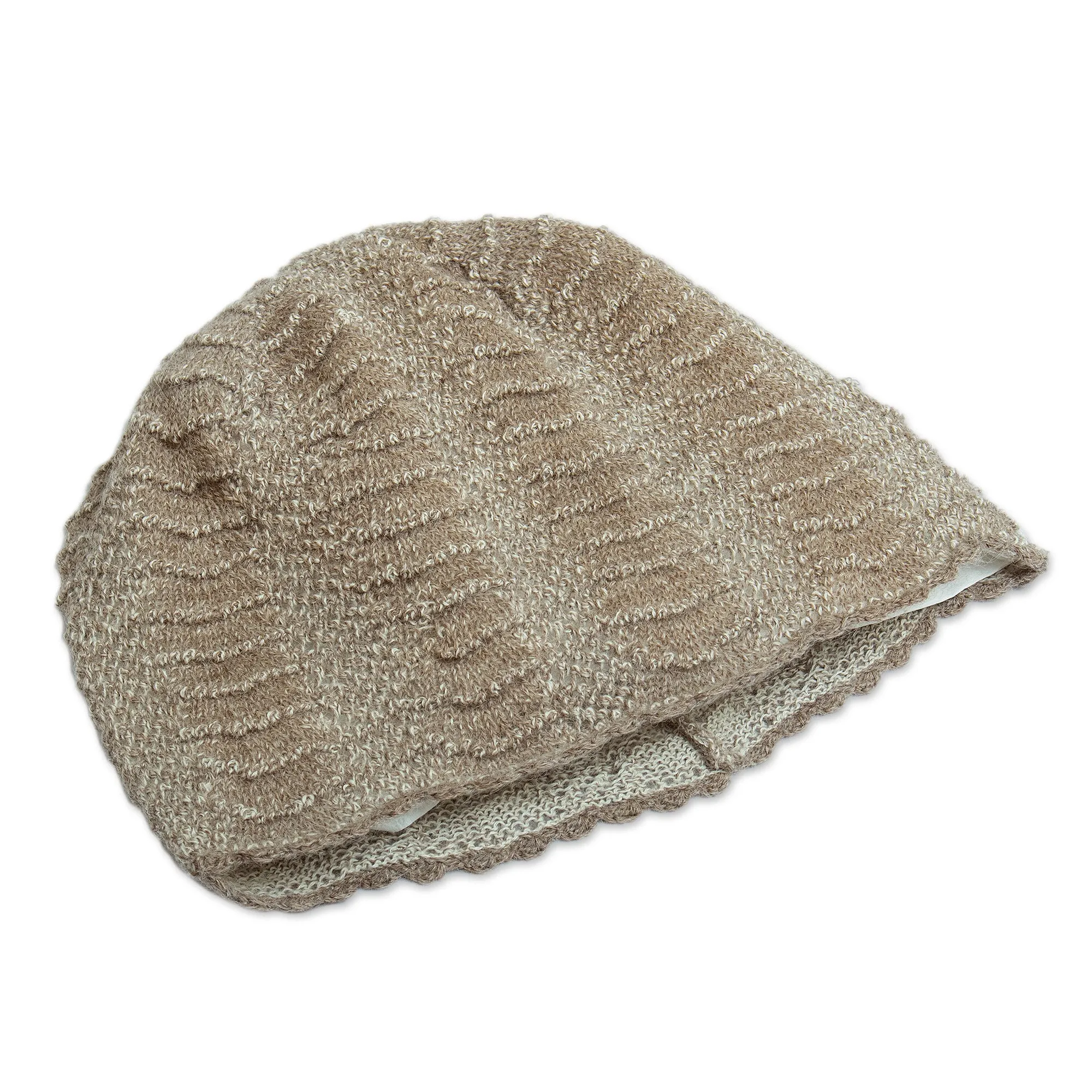 100% Baby Alpaca Knit Hat from Peru - Cozy Mushroom | NOVICA