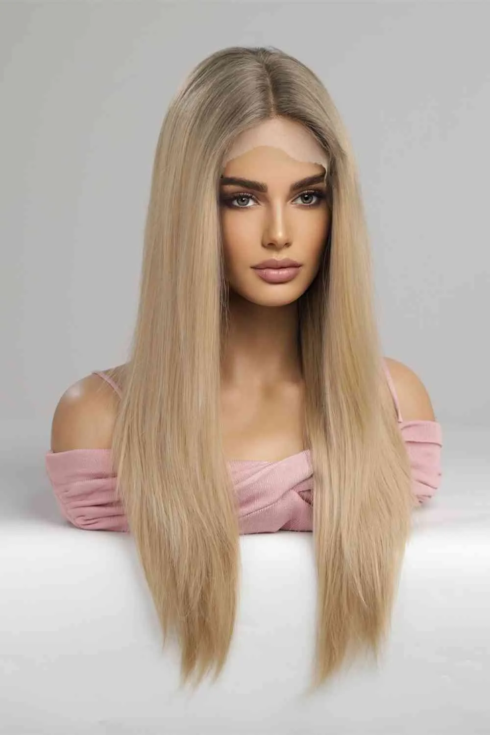 13*2" Lace Front Wigs Synthetic Long Straight 24'' 150% Density