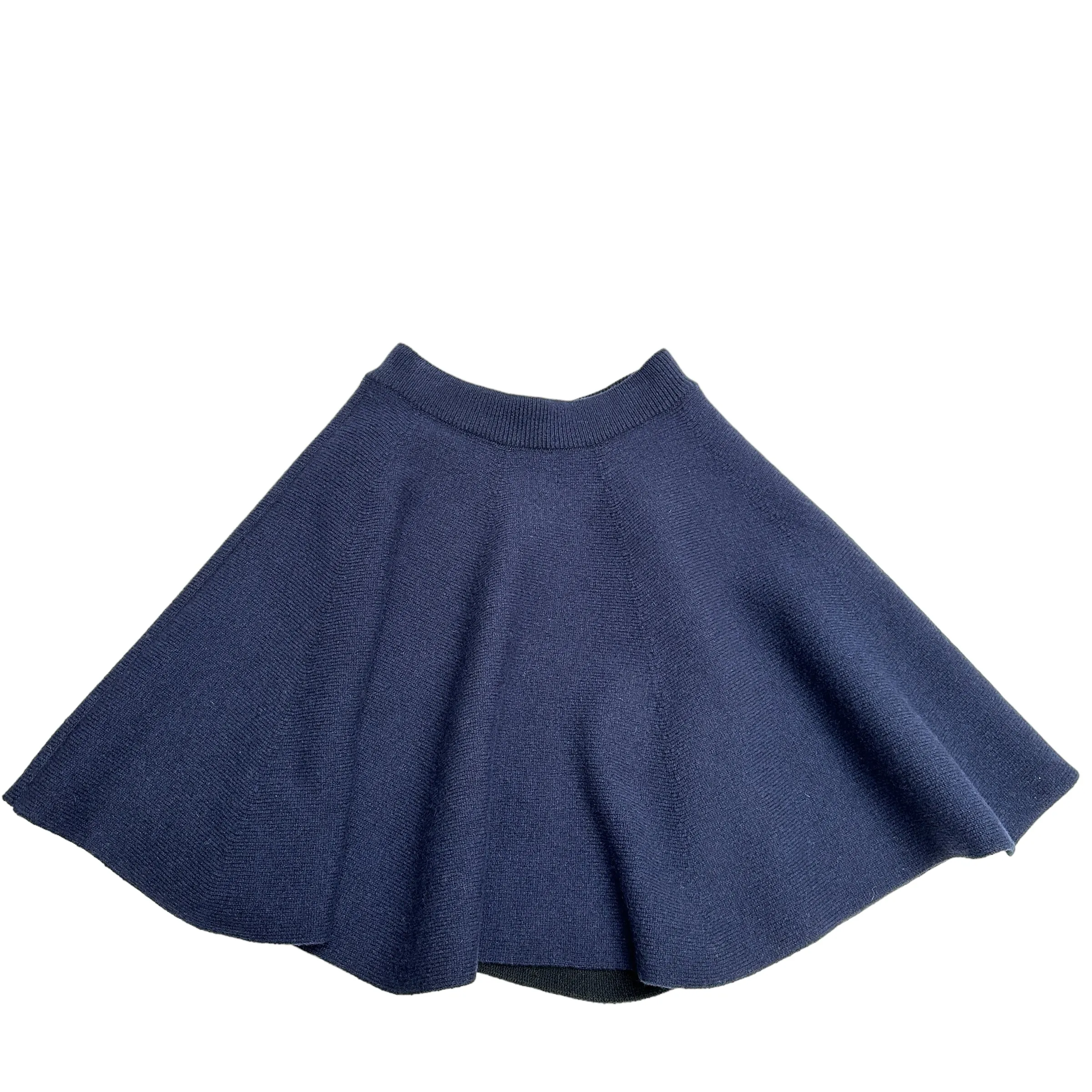 2021 Navy Wool Top & Skirt Set - S