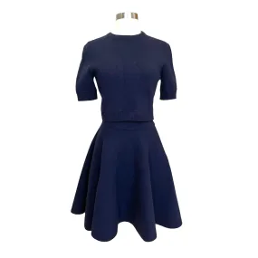 2021 Navy Wool Top & Skirt Set - S