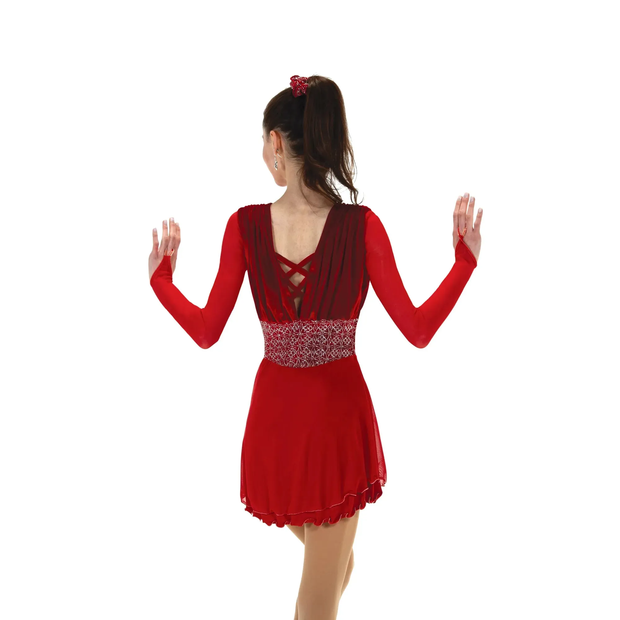 591 Figure Skating Ruched Ruby Dress