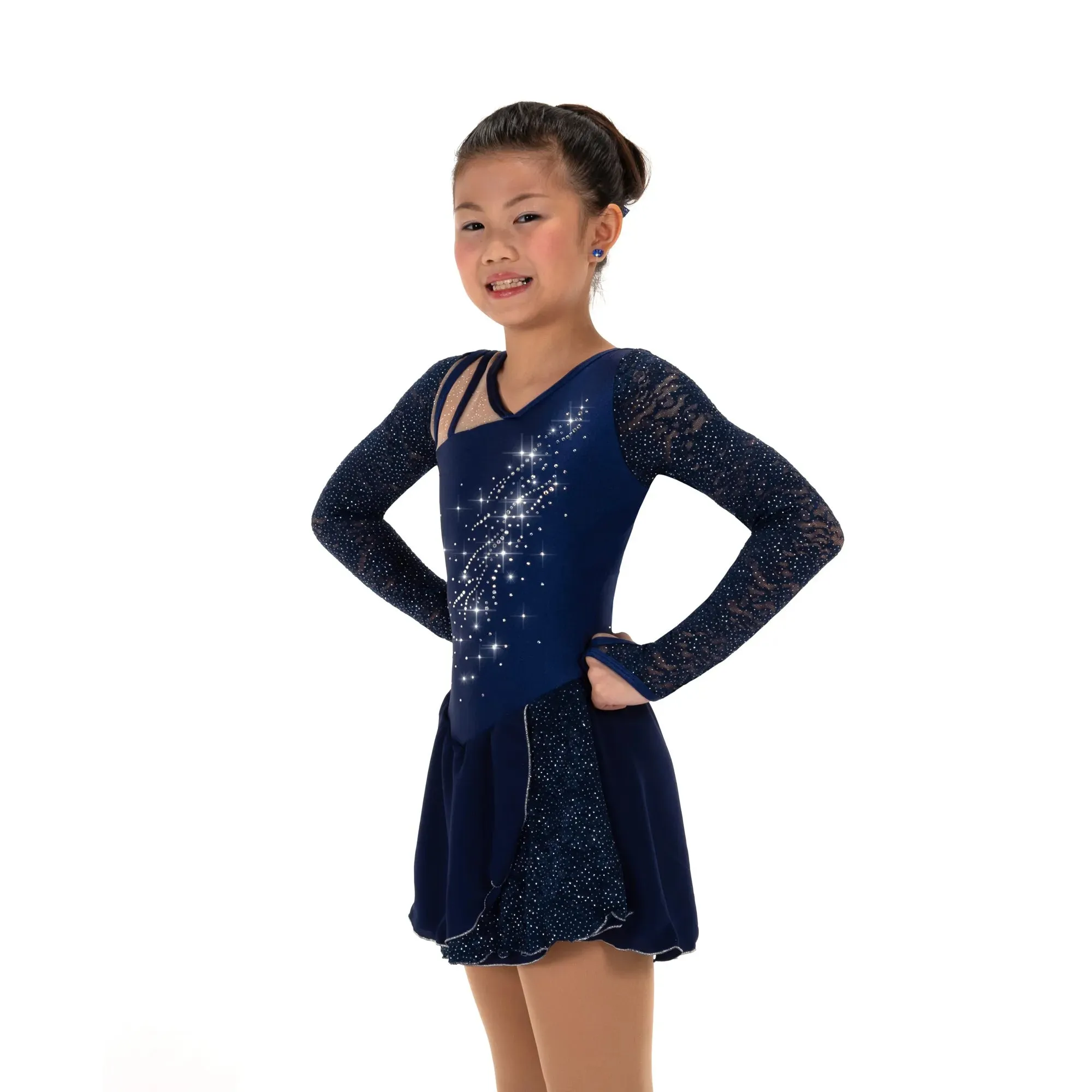 617 Figure Skating Side Glide Dress - Navy Blue or Crystal Blue