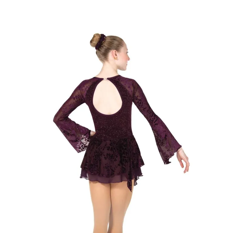 74 Competition Figure Skating Burgundy Red Dramatic Arts Dress