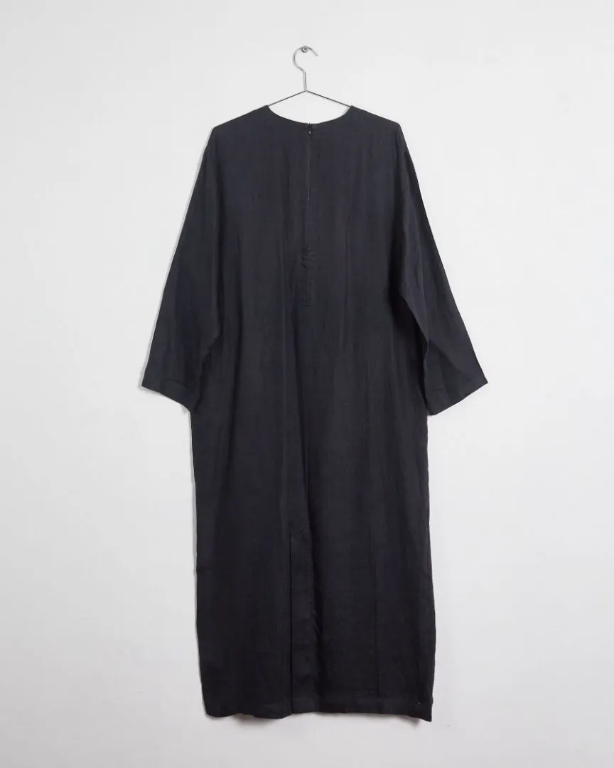 Acne Studios X Rabin Huissen spring'22 linen tunic, black & lilac, 12-14