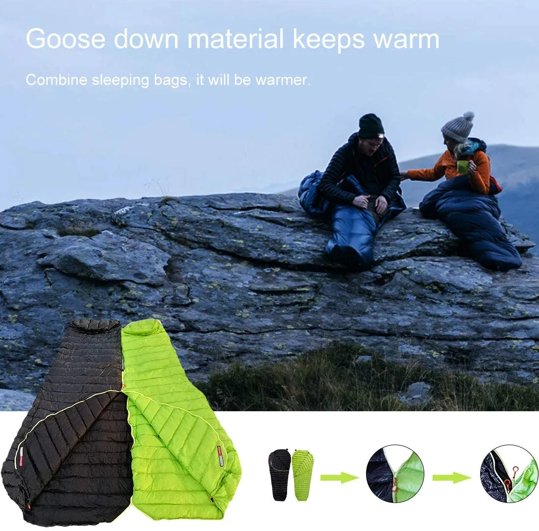 AEGISMAX Urltra-Light 800FP White Goose Down Camping Sleeping Bag - Green