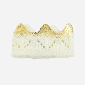 Aiden Hand-Knit Crown, Cream with Gold