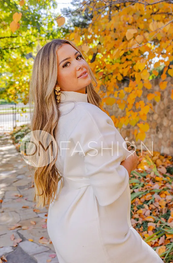 Alesha Ivory Sweater Dress - DM Exclusive - Maternity Friendly