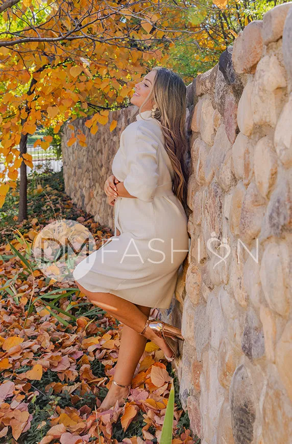 Alesha Ivory Sweater Dress - DM Exclusive - Maternity Friendly