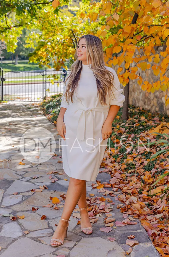 Alesha Ivory Sweater Dress - DM Exclusive - Maternity Friendly