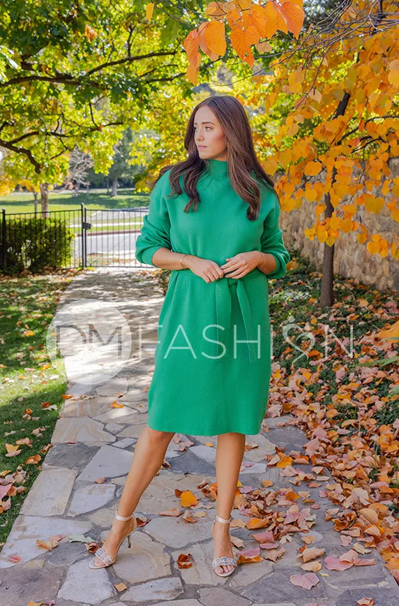 Alesha Kelly Green Sweater Dress - DM Exclusive - Maternity Friendly - Restocked