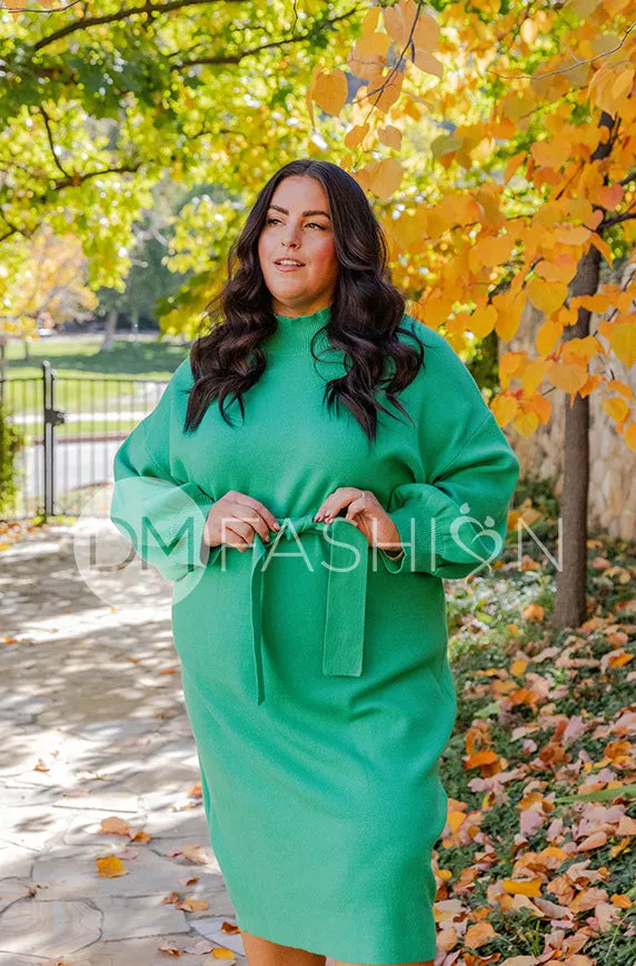 Alesha Kelly Green Sweater Dress - DM Exclusive - Maternity Friendly - Restocked