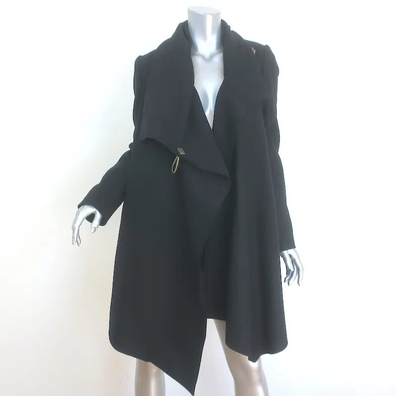 AllSaints Monument Lock Coat Black Wool-Blend Size US 6 Asymmetric Draped Jacket