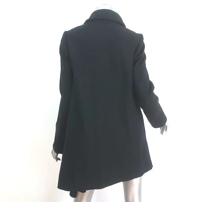 AllSaints Monument Lock Coat Black Wool-Blend Size US 6 Asymmetric Draped Jacket