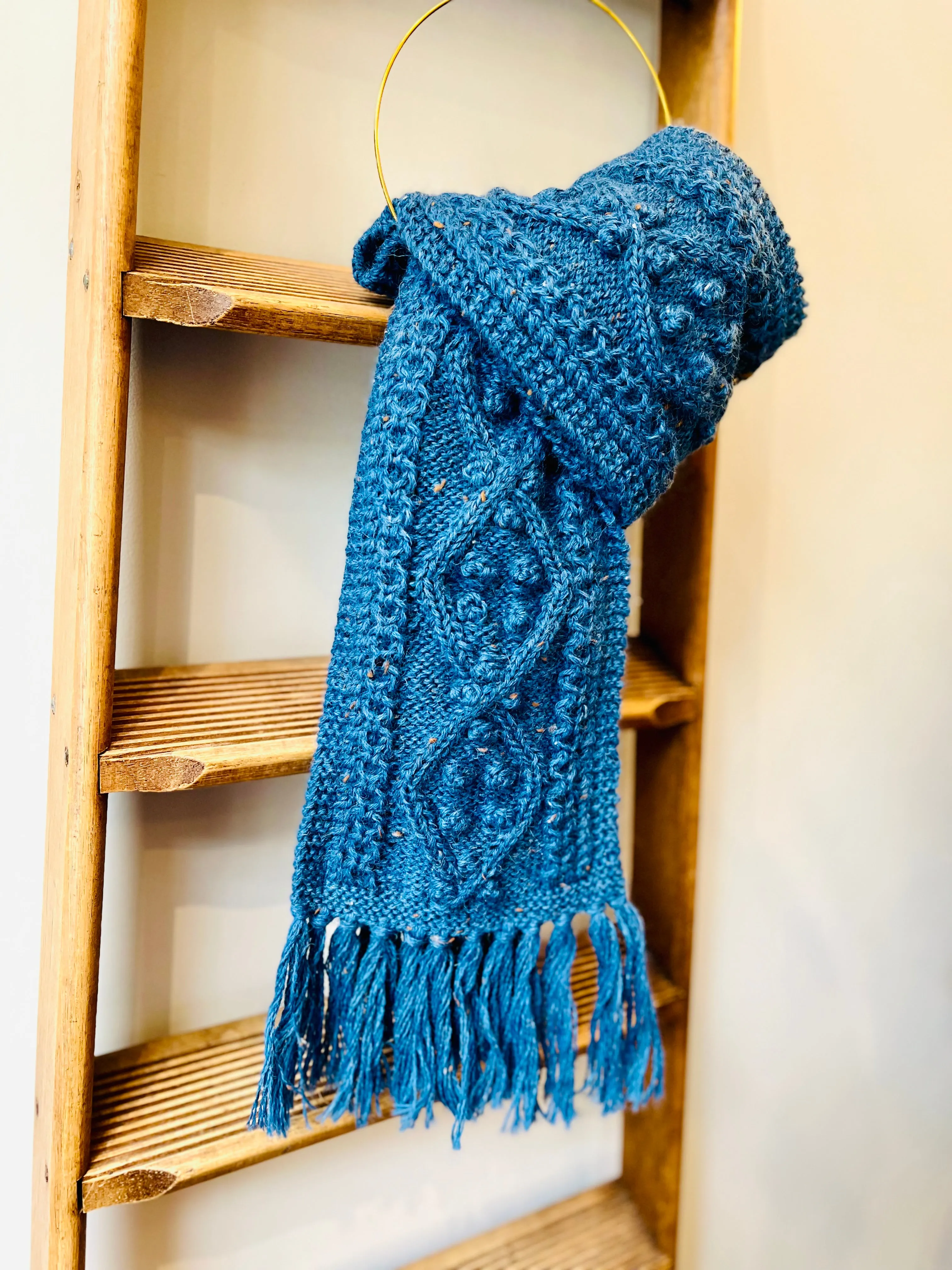 Aran Scarf / Sea Blue