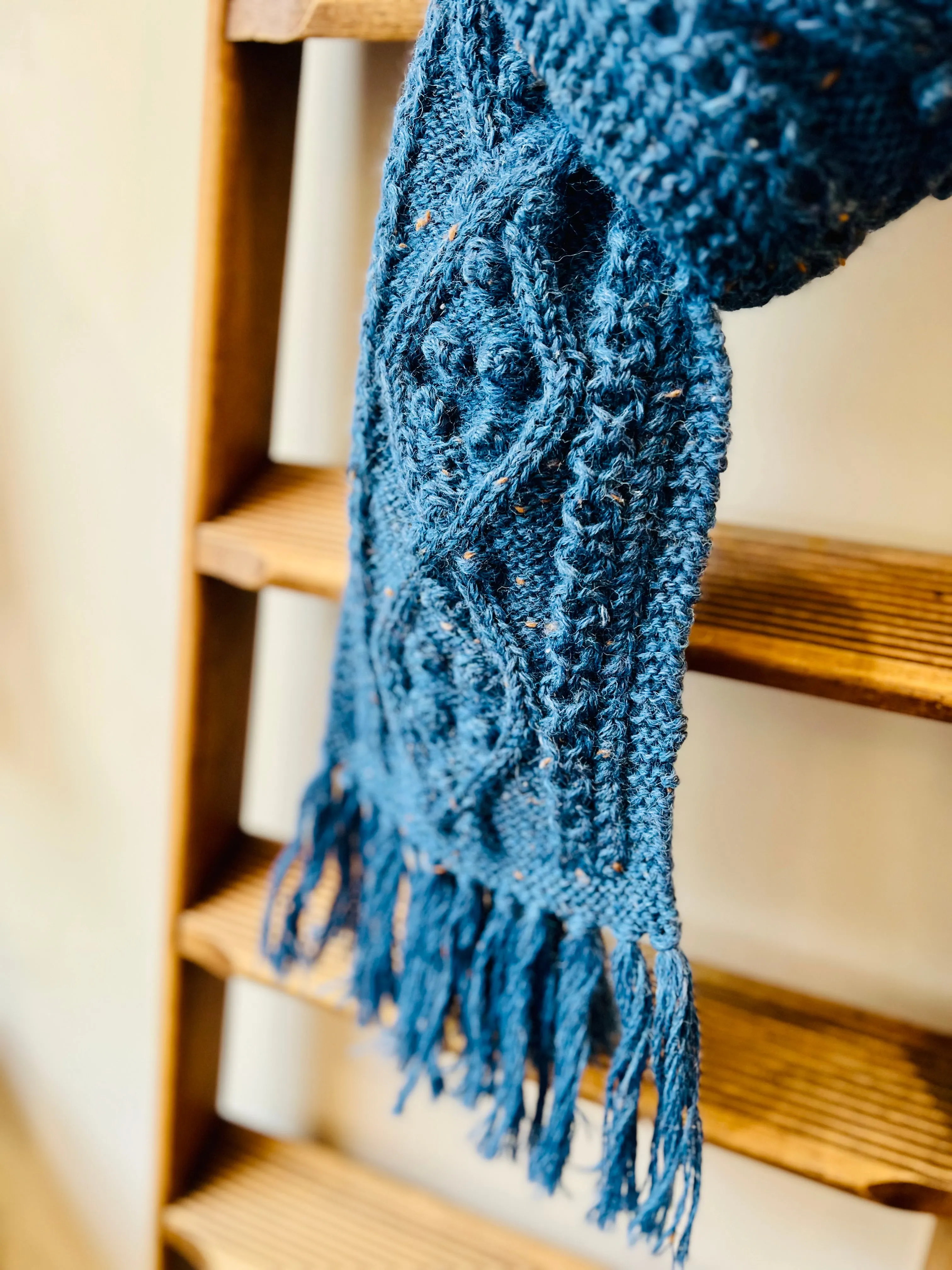 Aran Scarf / Sea Blue