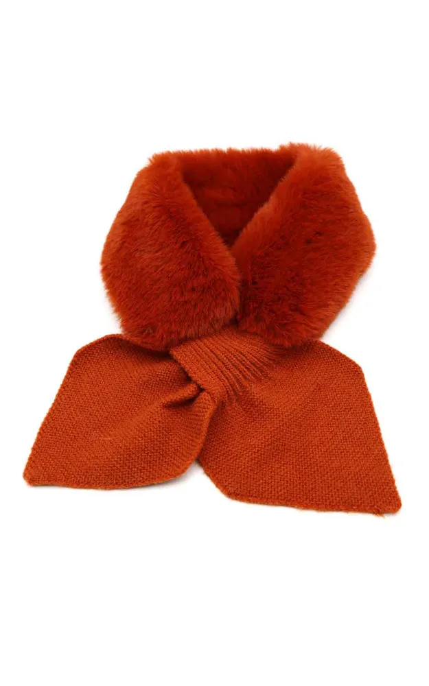 AS484 Soft Faux Fur Fabric Key Hole Through Scarf