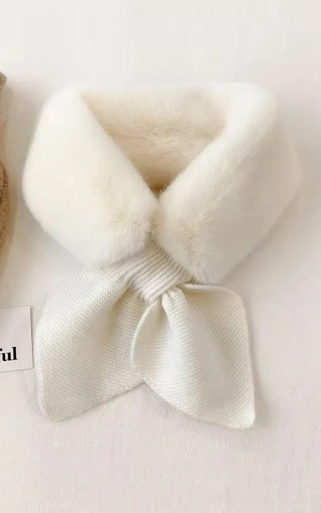 AS484 Soft Faux Fur Fabric Key Hole Through Scarf