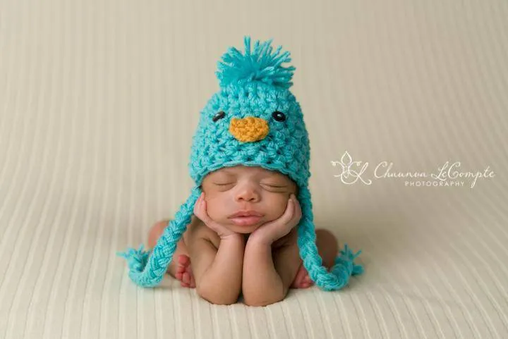 Baby Chick Peep Hat Aqua