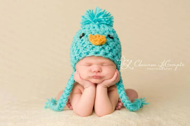 Baby Chick Peep Hat Aqua