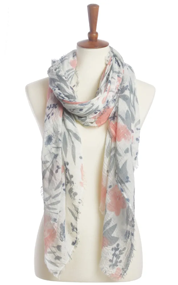 BASC4962 Flower Printed Oblong Scarf