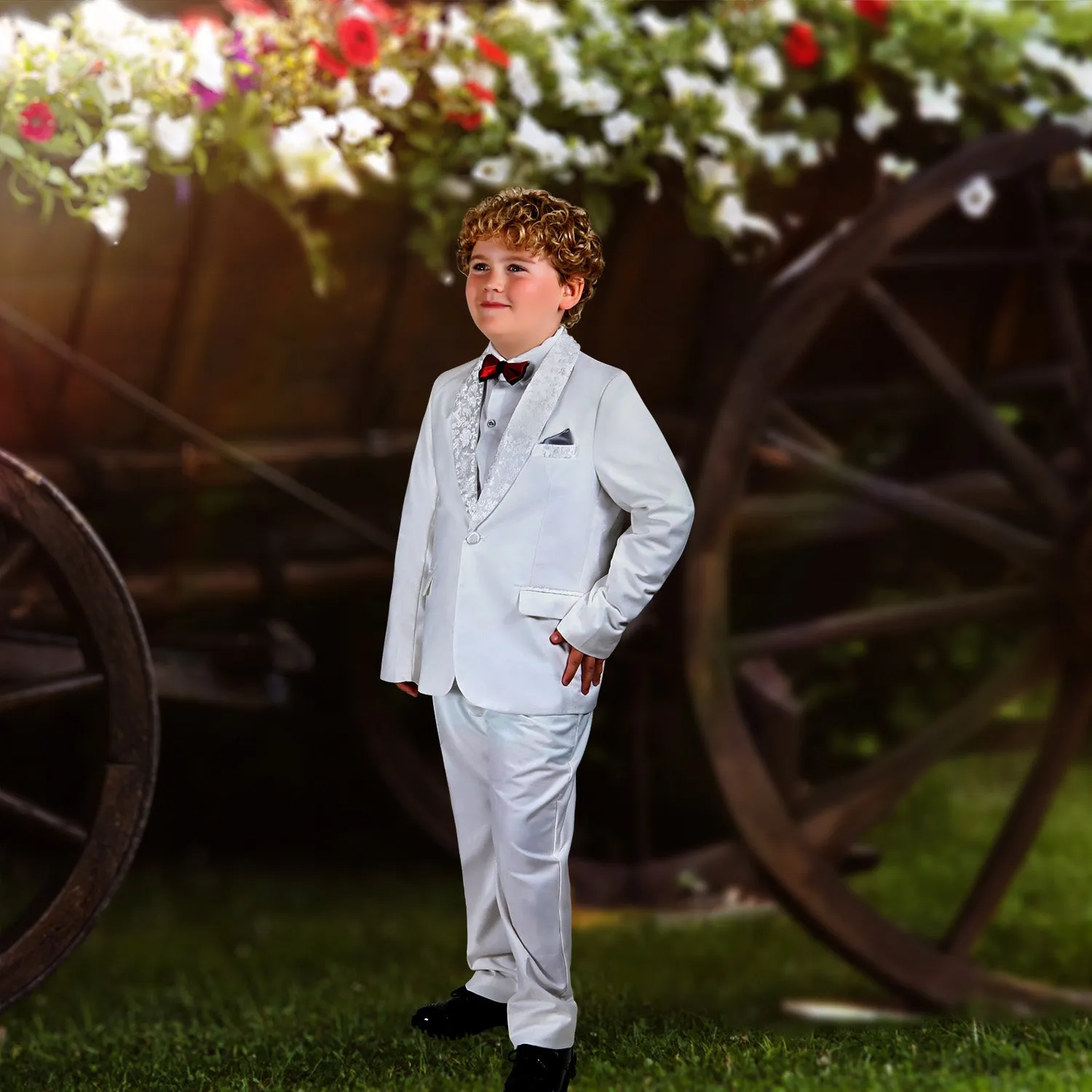 Beau Boys Tuxedo Set- White