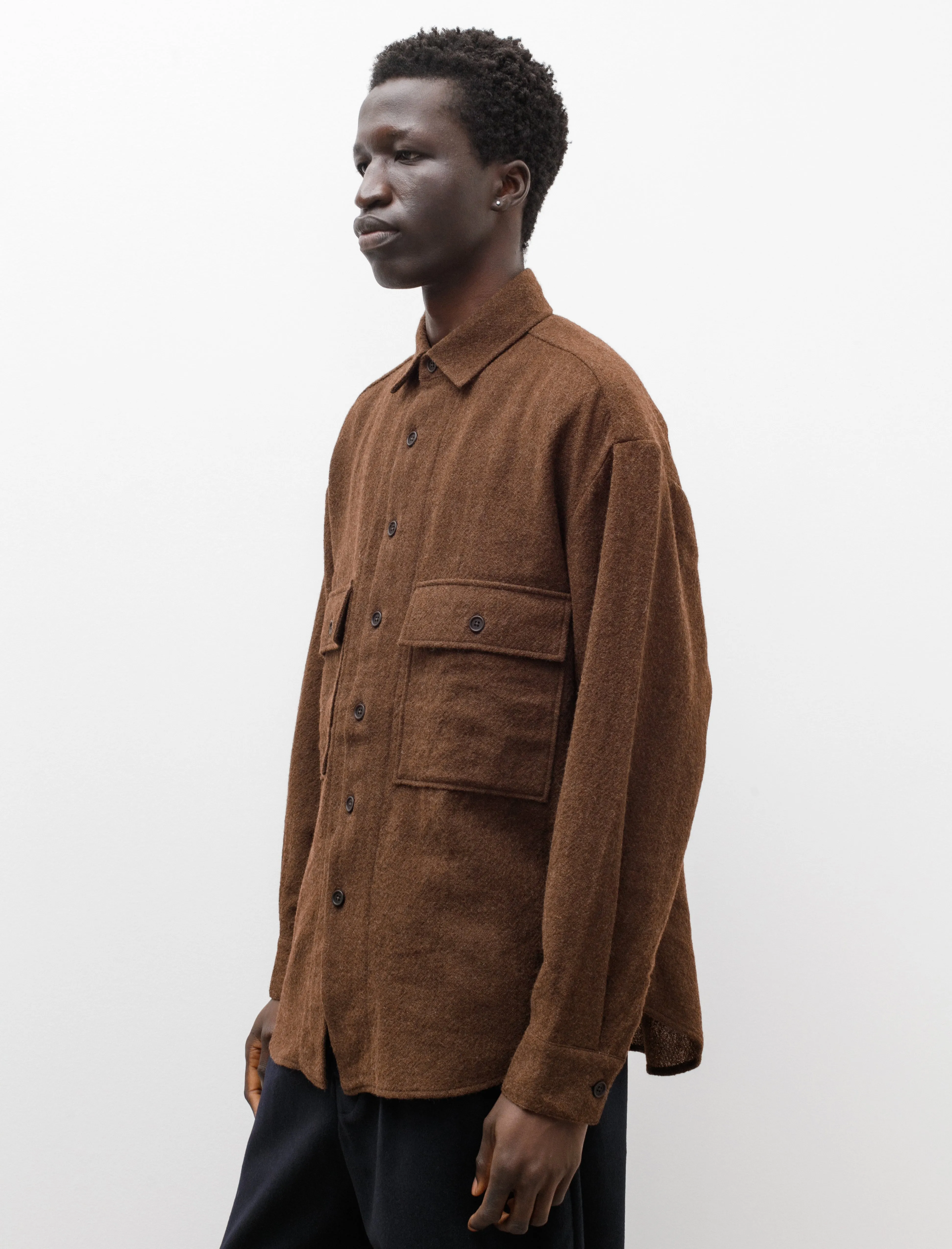 Big Shirt Lightweight Wool Gauze Rust