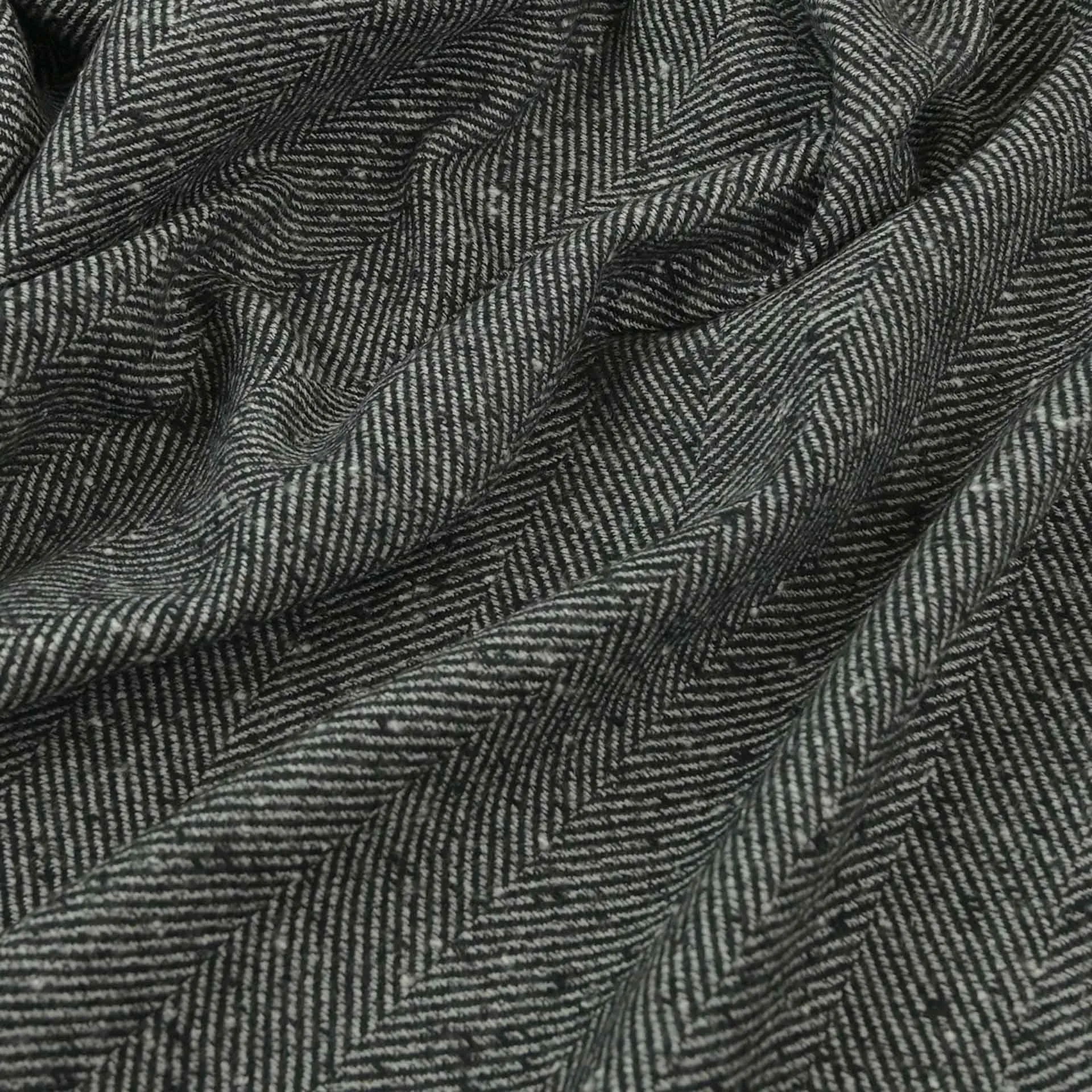 Black Herringbone Tweed 98210