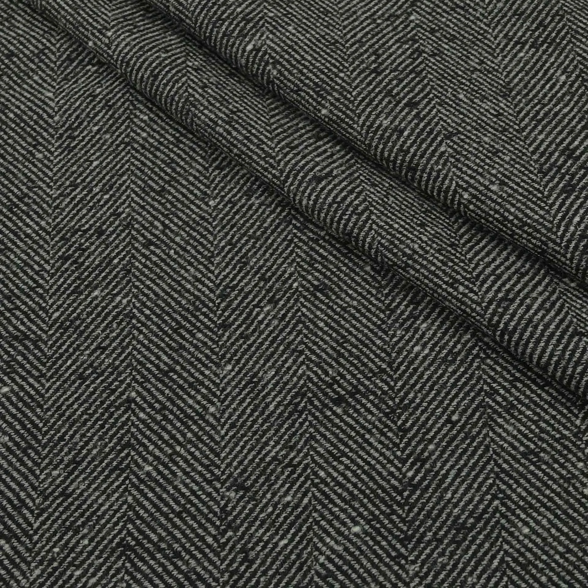 Black Herringbone Tweed 98210