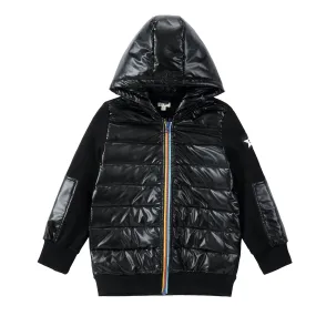 Black Patent Puffer Jacket