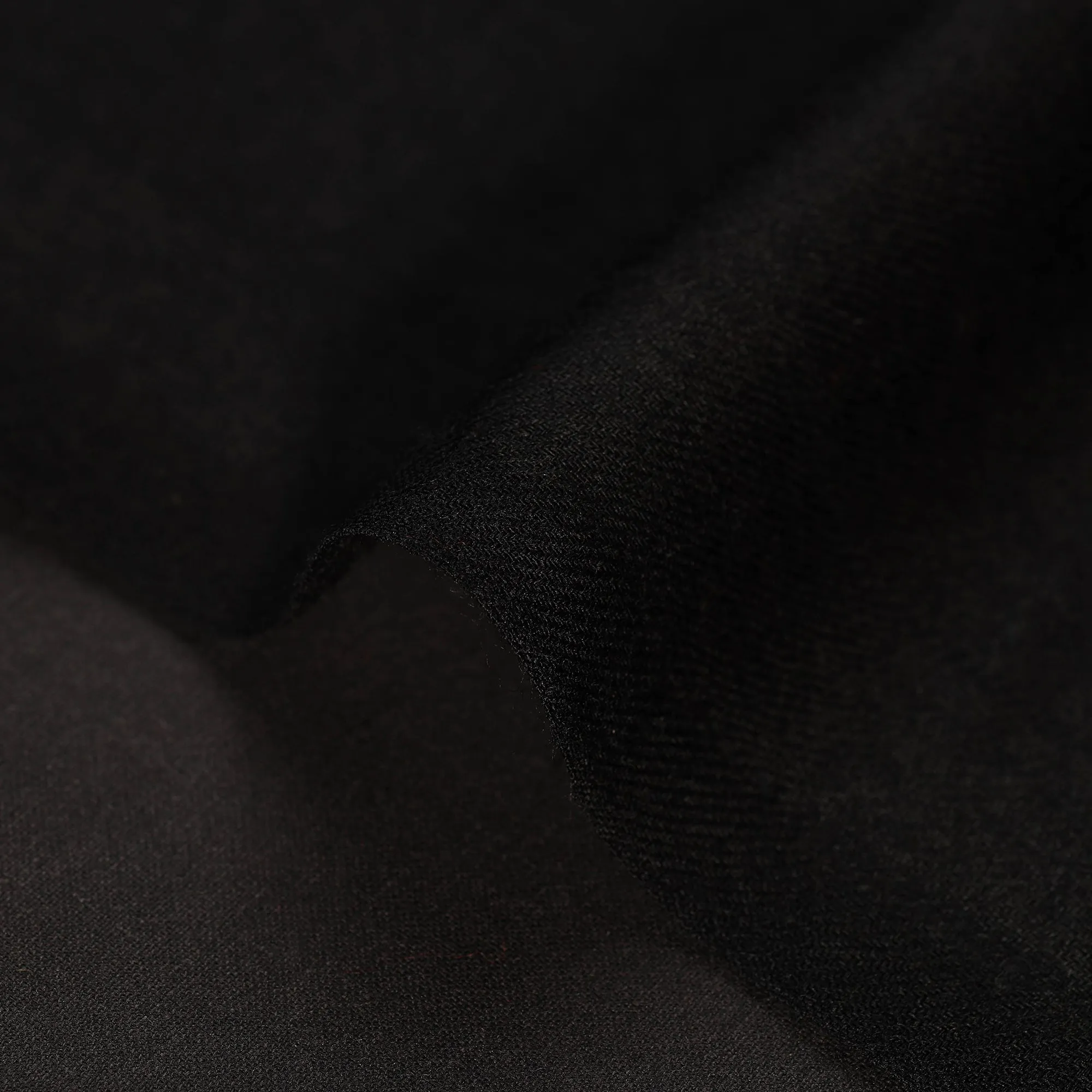 Black - Plain Merino Wool Fabric 02