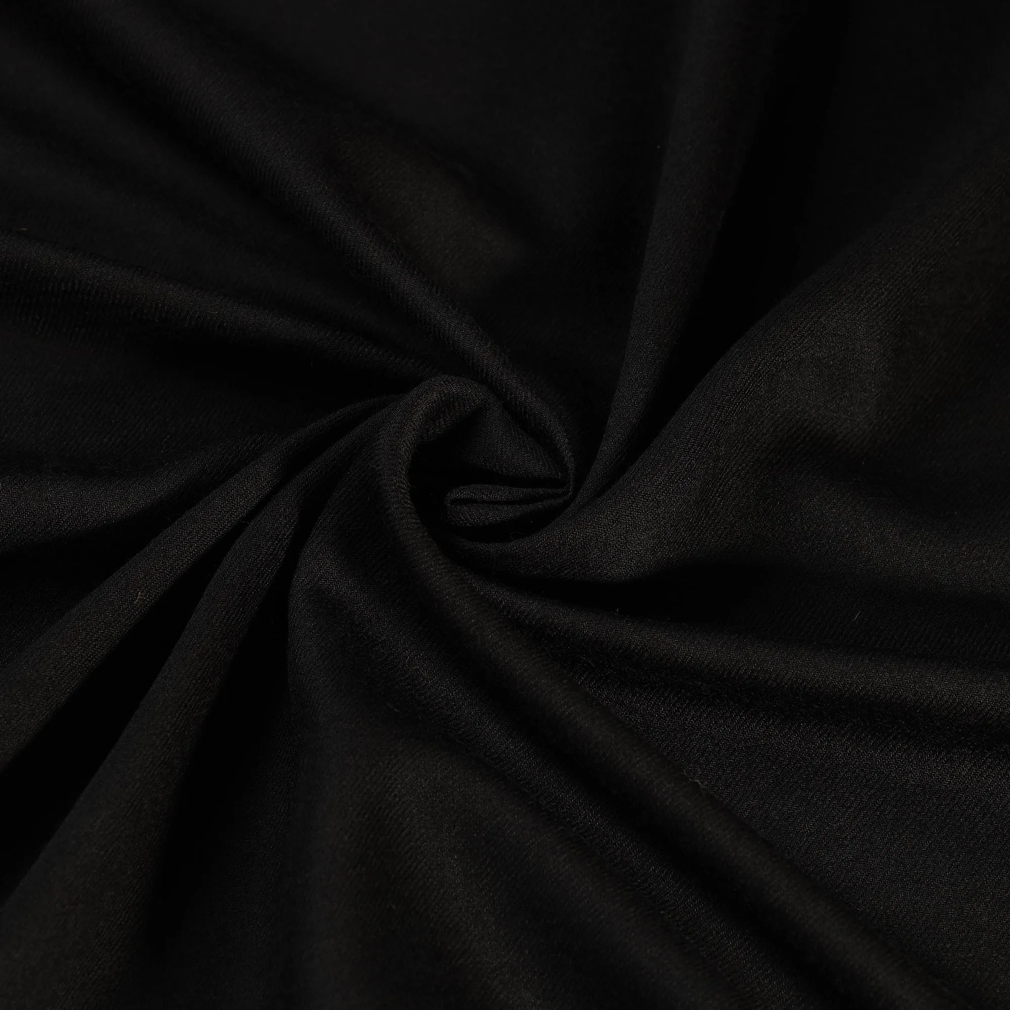 Black - Plain Merino Wool Fabric 02