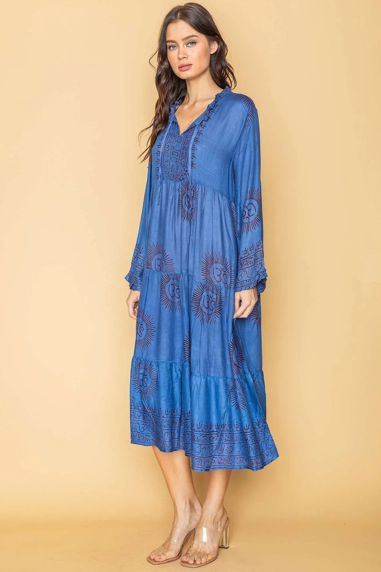 Blue Bohemian Onesize Gauze Dress