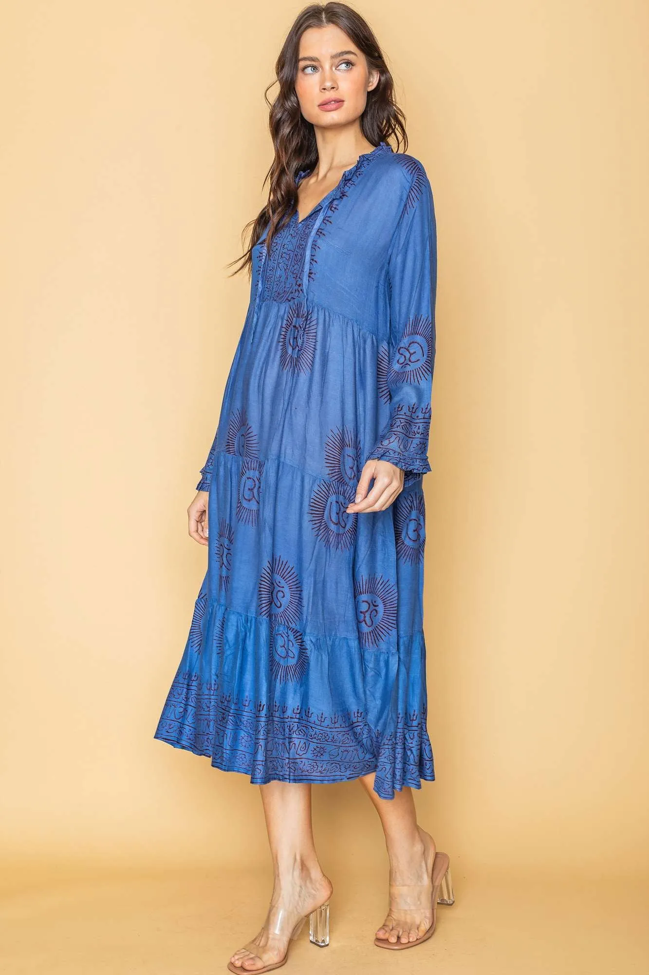 Blue Bohemian Onesize Gauze Dress