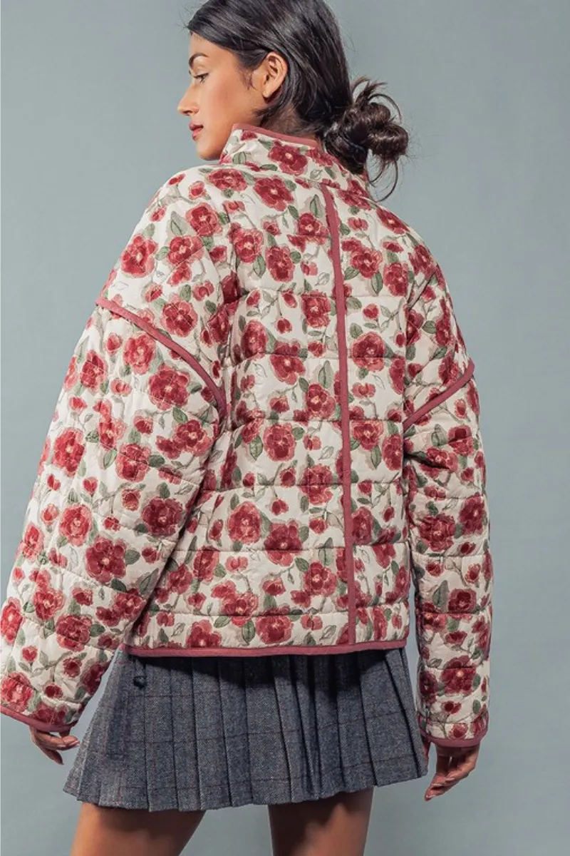 Botanical Beauty Quilted Puffer