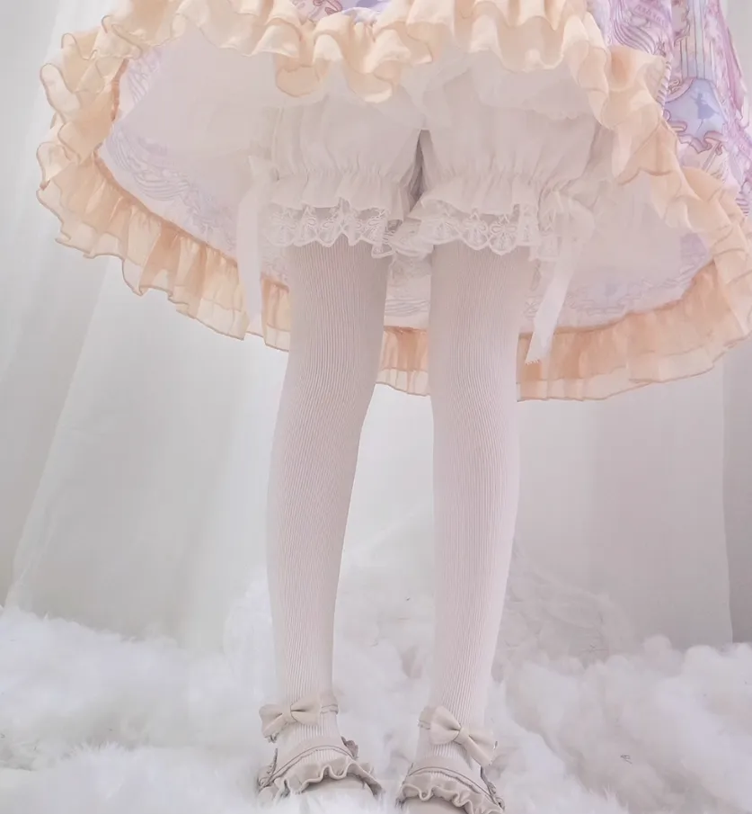 Bow Lace Cotton Ruffle Bloomers