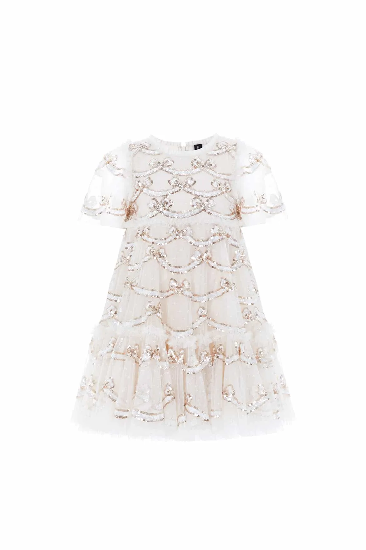 Bow Sequin Kids Dress