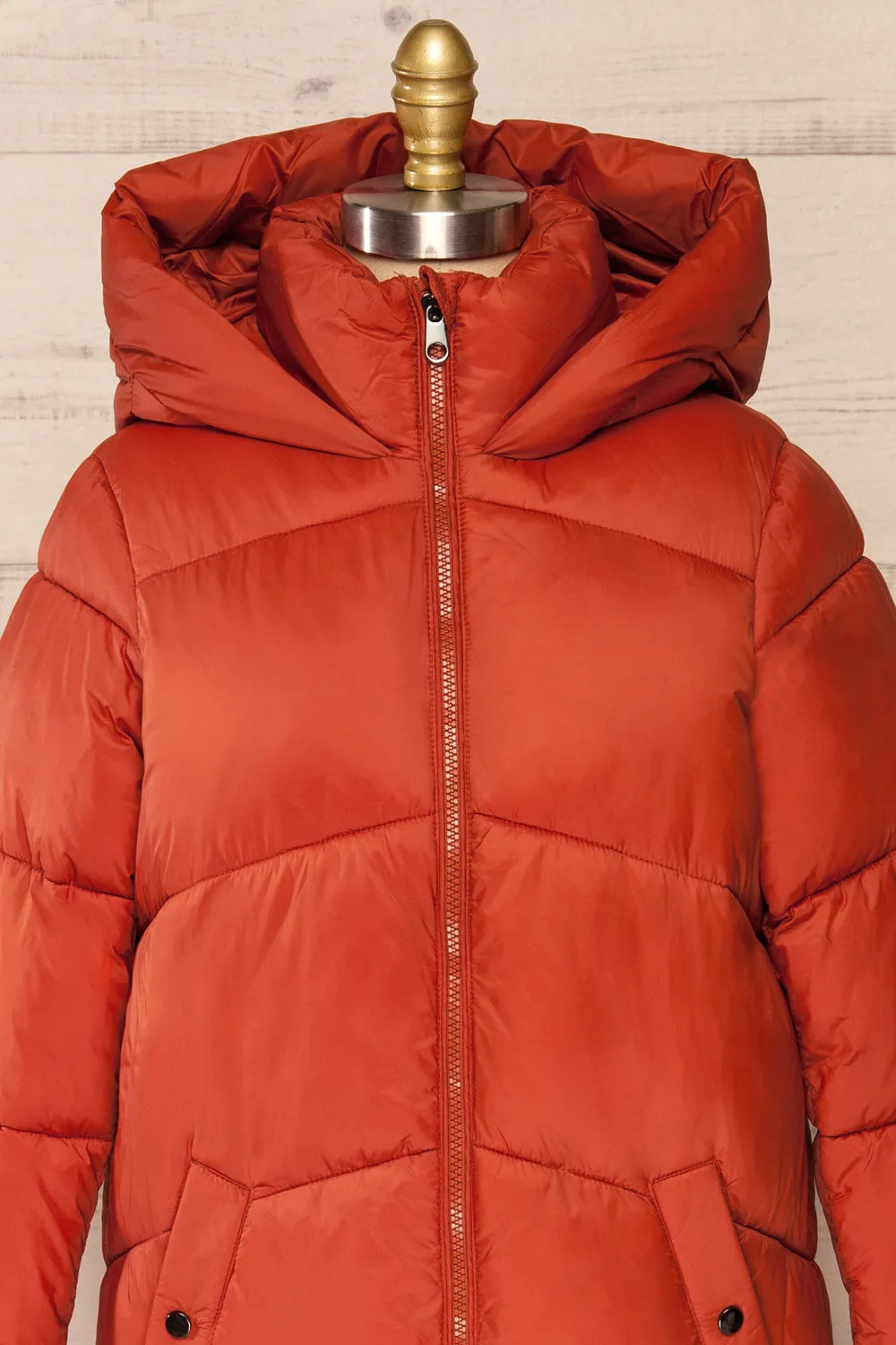 Brisson Rust | Hooded Puffer Coat