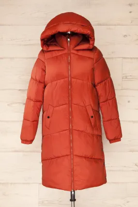 Brisson Rust | Hooded Puffer Coat