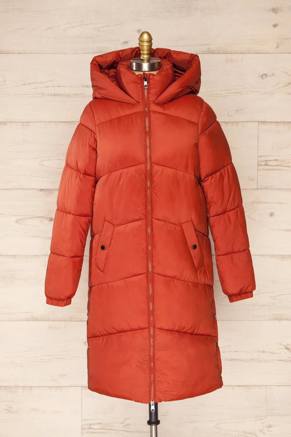 Brisson Rust | Hooded Puffer Coat