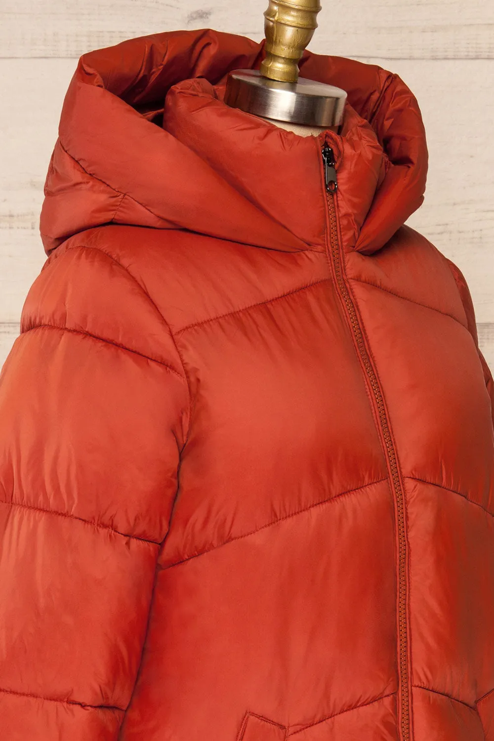 Brisson Rust | Hooded Puffer Coat