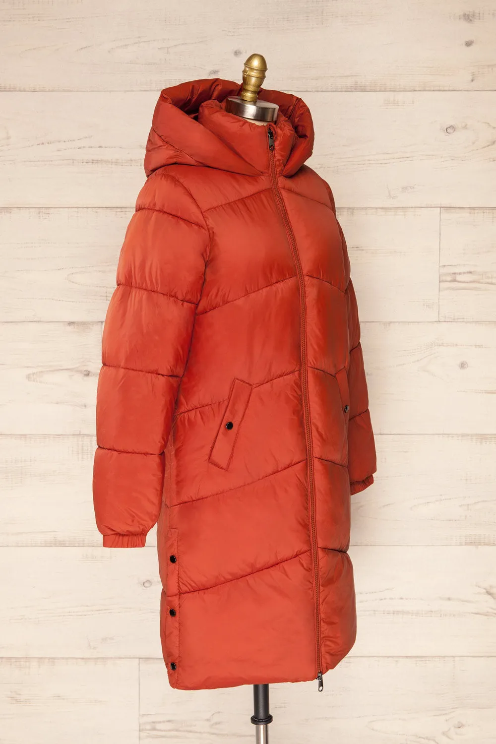 Brisson Rust | Hooded Puffer Coat