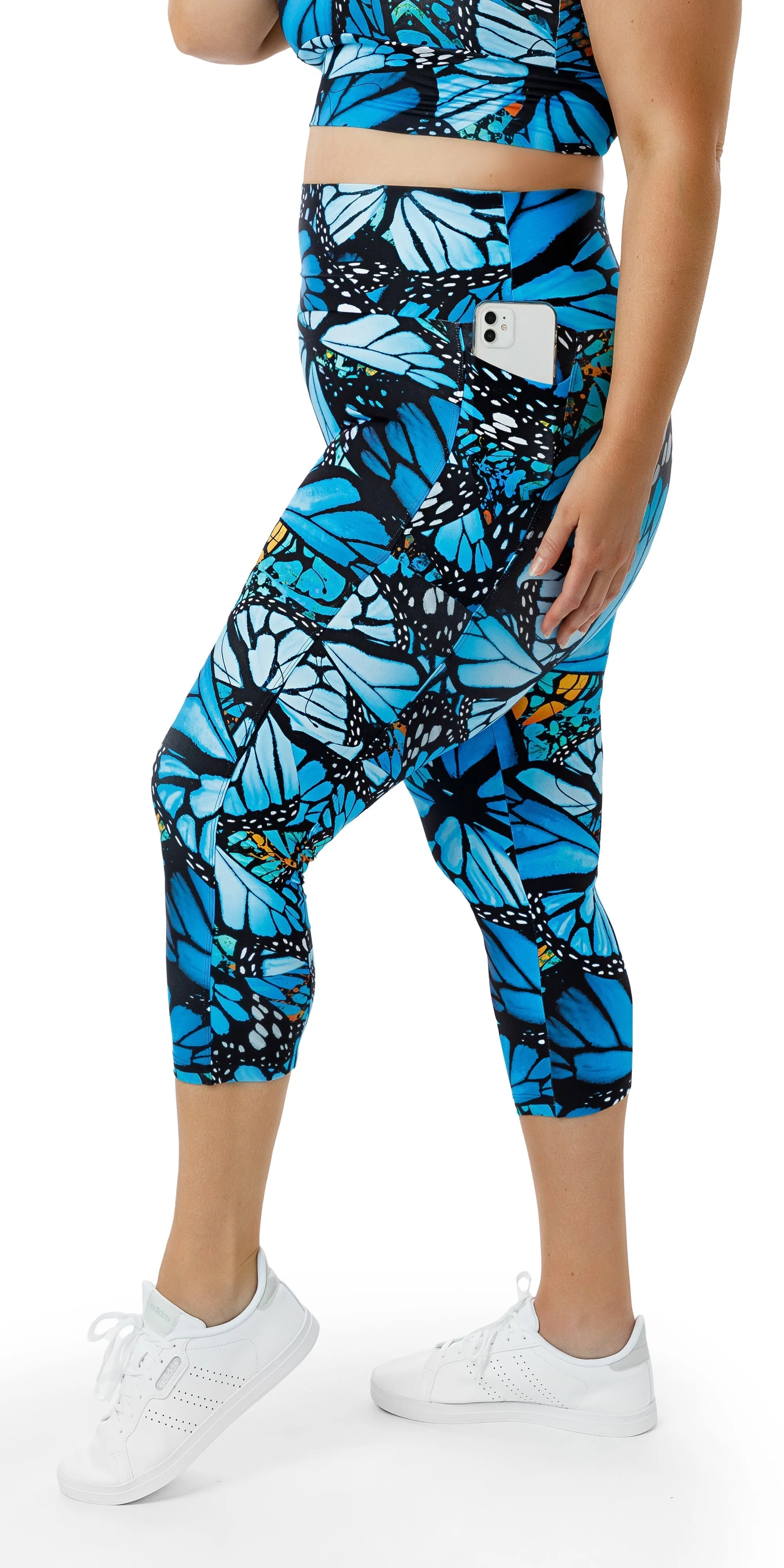 Butterfly Eco Capri Leggings with Pockets