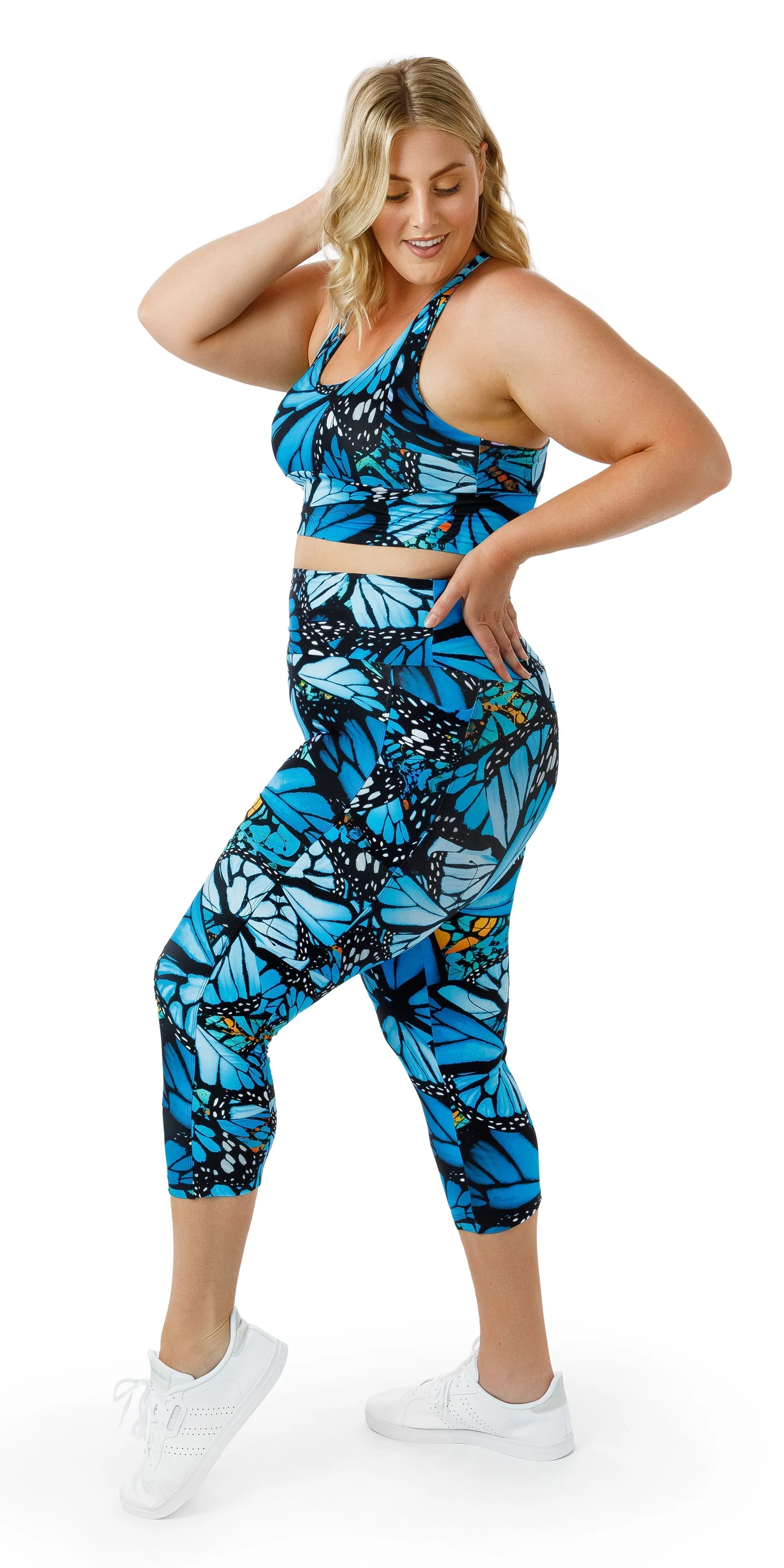 Butterfly Eco Capri Leggings with Pockets