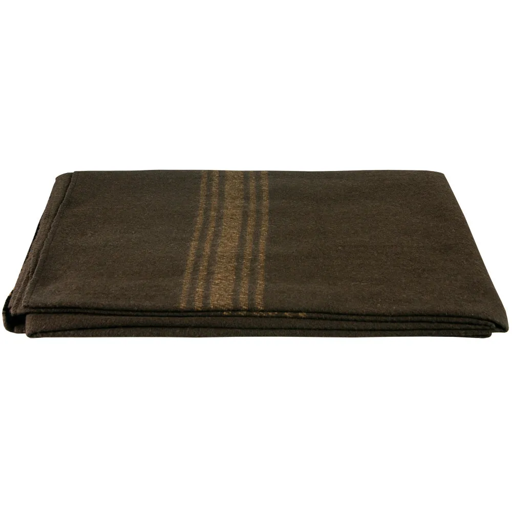 Camel Striped Brown Wool Blanket