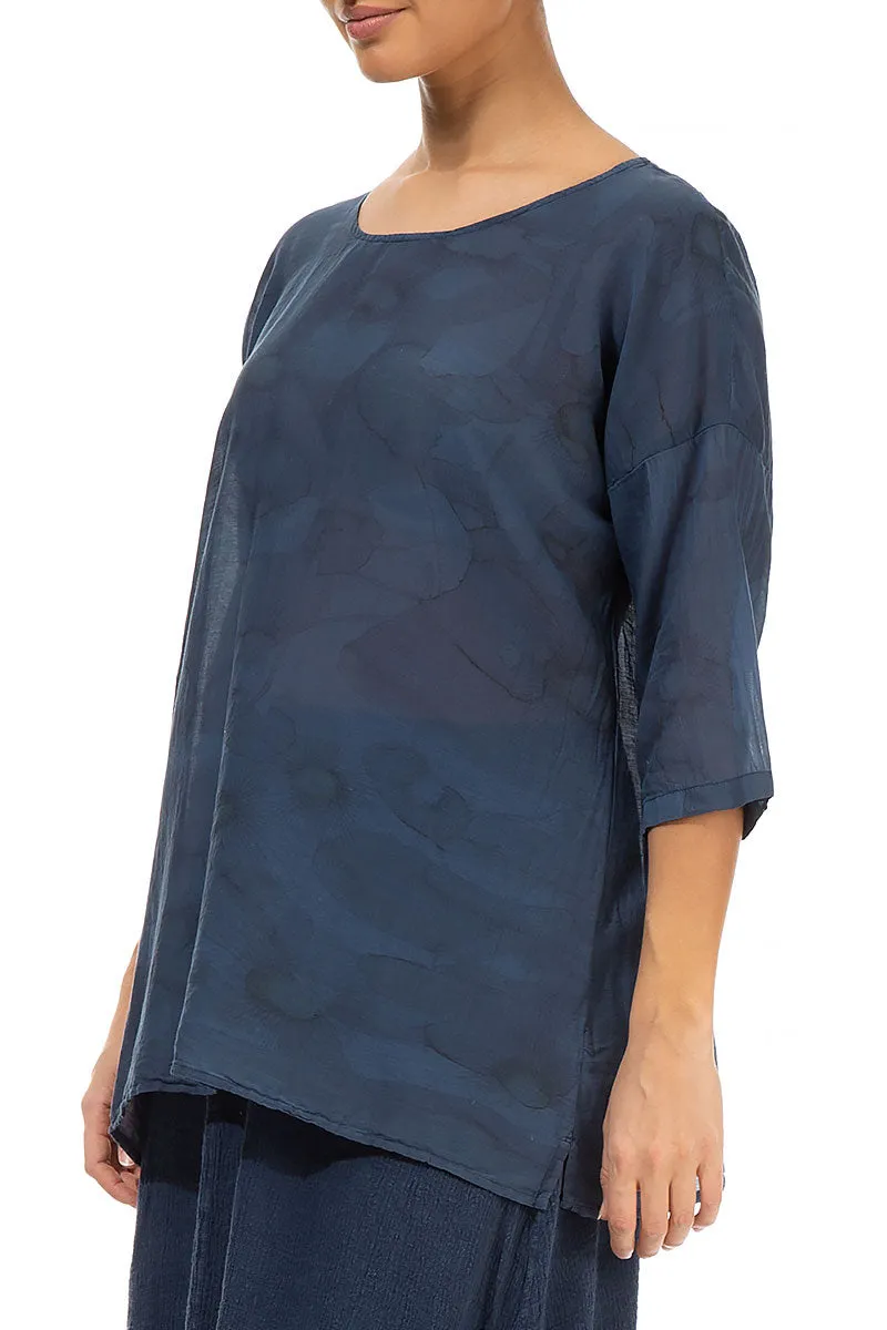 Camomile Denim Blue Silk Cotton Blouse