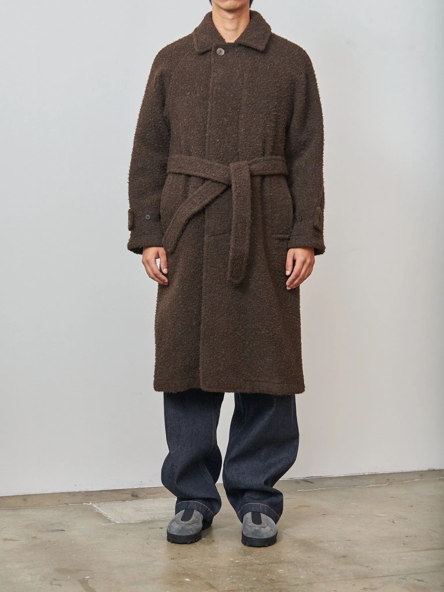 Casentino Balmacaan Coat - Brown