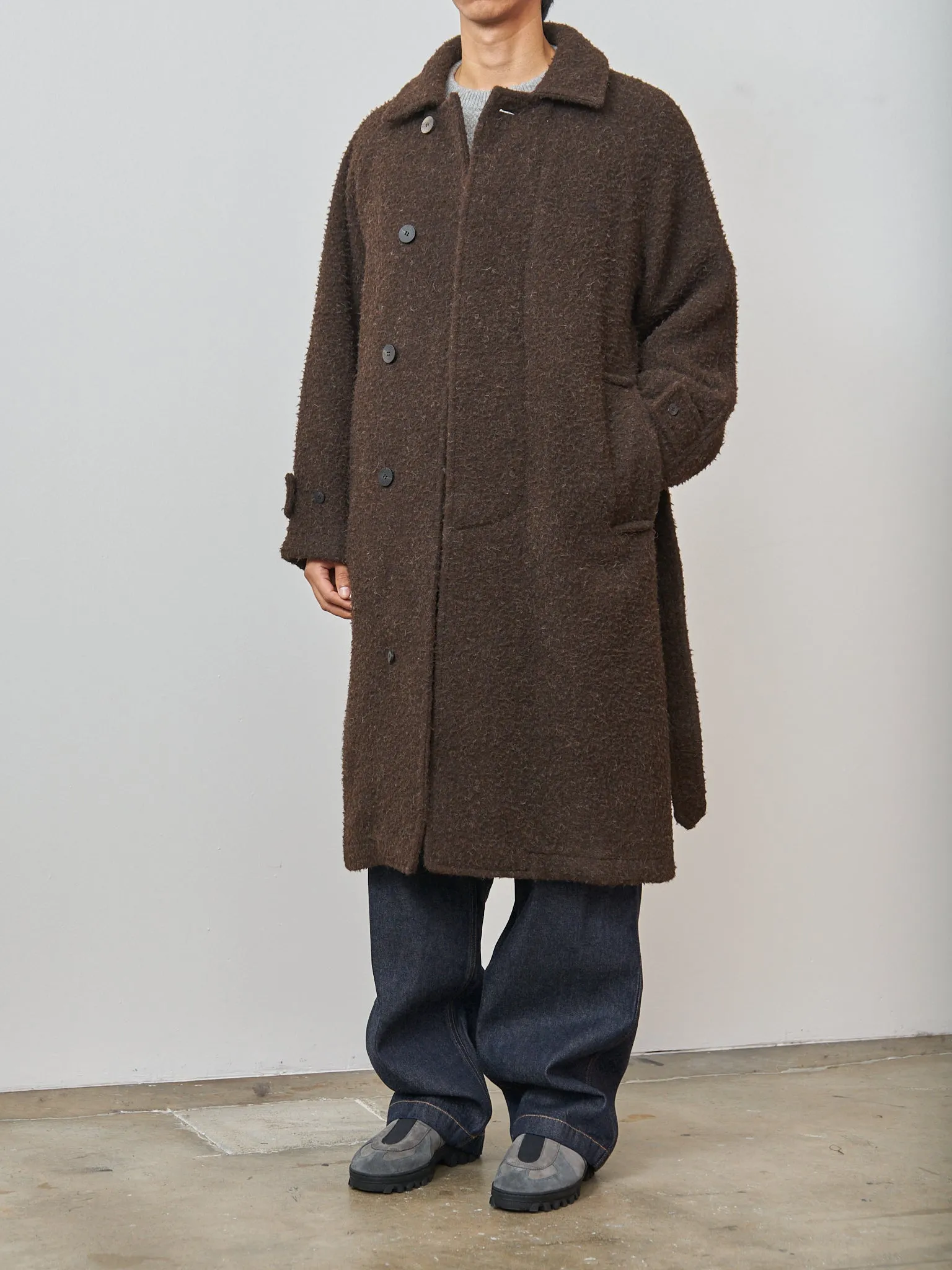 Casentino Balmacaan Coat - Brown