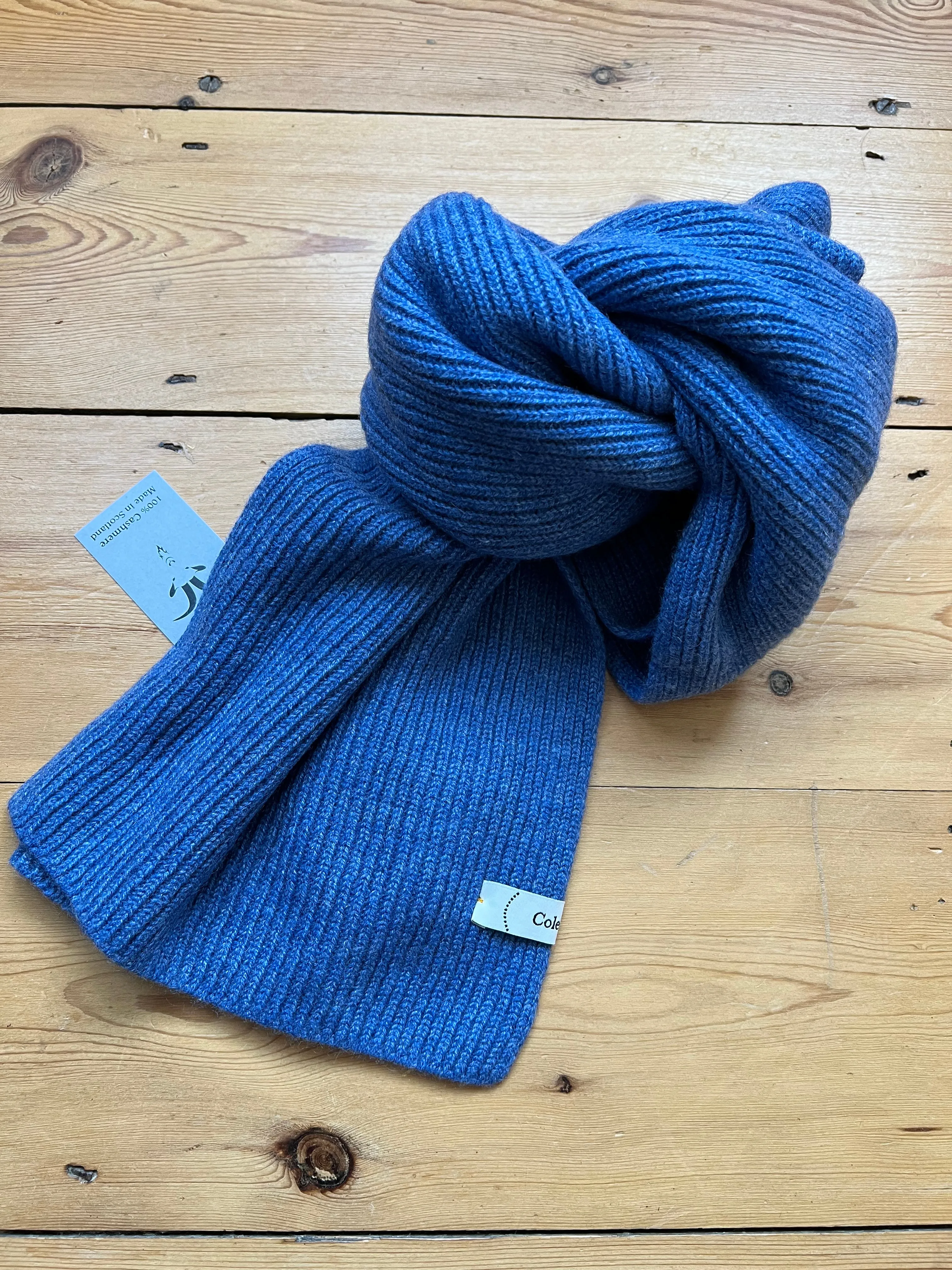 Cashmere Scarf / Blue Rib